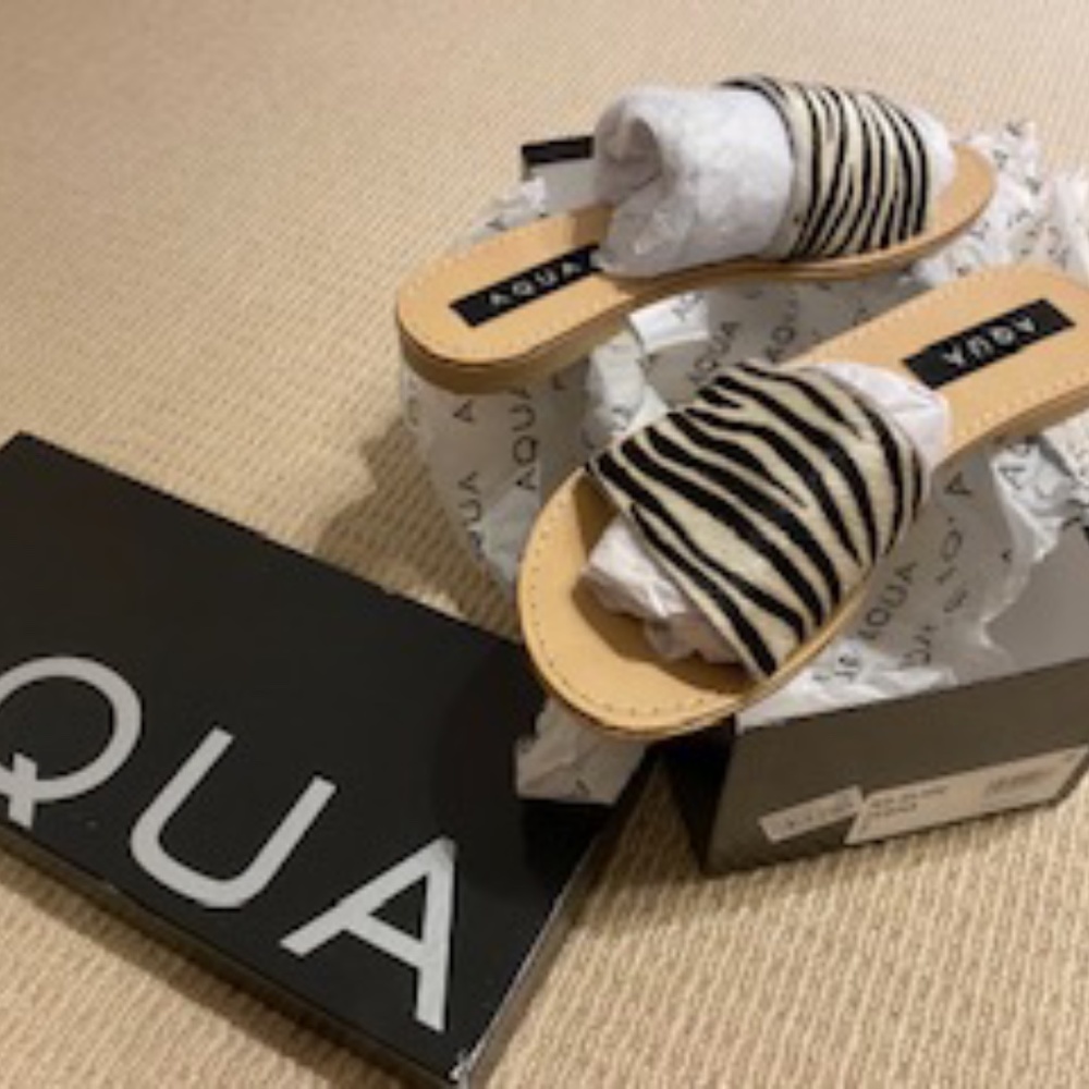Aqua zebra print slides 7M